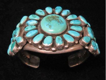 Navajo, dead pawn, sterling silver, cluster bracelet 1