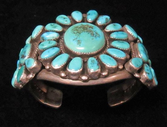 Navajo, dead pawn, sterling silver, cluster bracelet 1