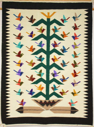 Tree of Life Navajo bird rug
