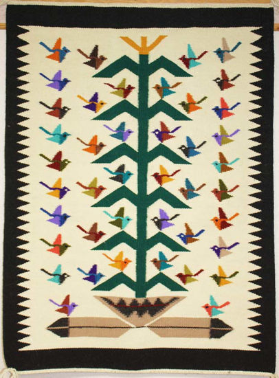 Tree of Life Navajo bird rug